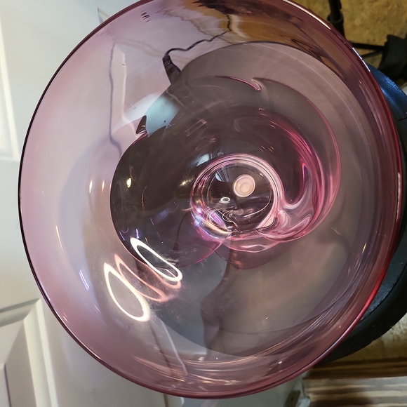 Signed Pink Art Glass Free Form Bowl 8.5" - Picture 3 of 12